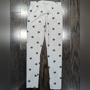 5/$35 Sears Girls Leggings M 10-12 Gray Blue Star Print Cotton Blend